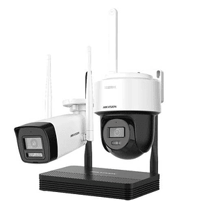 Kit de Videovigilancia Wi-Fi Hikvision NKS422W03H - 2 Cámaras IP 2MP, NVR 4 Ch, Audio Bidireccional