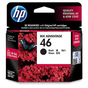 Cartucho original de tinta negra HP 46 Advantage (CZ637AL)