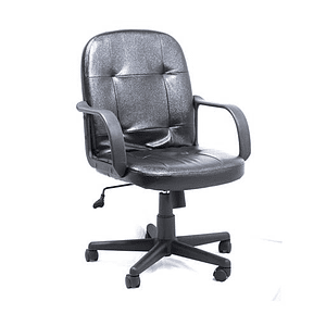 Silla ejecutiva de escritorio AM160GEN27, Símil cuero de color negro