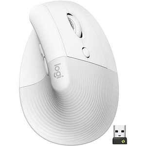 Mouse Ergonómico Logitech Lift, 6 Botones, 4000DPI, Bluetooth, White/Pale Grey