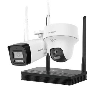 Kit de Videovigilancia Wi-Fi Hikvision NKS422W02H, 2x Cam IP 2MP, NVR 4 Canales, Audio Bidireccional