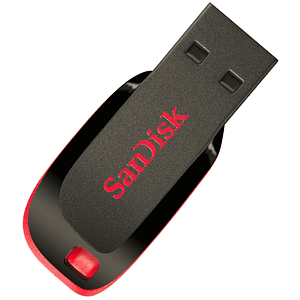 Pendrive 16GB Sandisk USB 2.0 Cruzer Blade, Negro