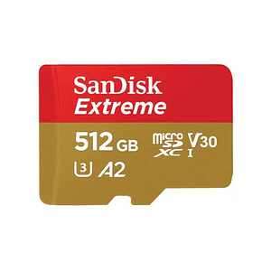 Tarjeta de Memoria MicroSDXC SanDisk 512GB Extreme,UHS-I (Speed Class 3 / Video Speed Class 30)