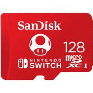 Memoria MicroSDXC 128GB Sandisk para Nintendo Switch, Lectura 100MB/s, Escritura 90MB/s