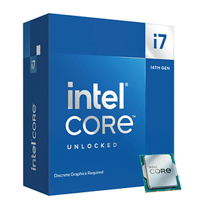Procesador Intel Core i7-14700KF, LGA1700, 20 Núcleos, 28 Hilos, 5,6Ghz