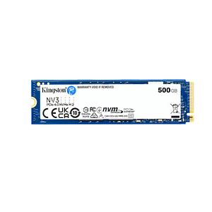 Unidad SSD Kingston NV3, 500GB, M.2 2280, NVMe PCIe 4.0 x4, Lectura 6000MB/s Escritura 5000MB/s