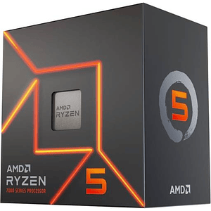 Procesador AMD Ryzen 5 7600, AM5, 3.8 GHz (hasta 5.1 GHz), Caché 32MB, 6 Núcleos, 65W