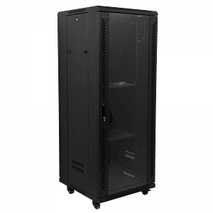 RACK Vidrio Piso 32U/140cm 600mm 60cm-Fondo c/PDU-Vent