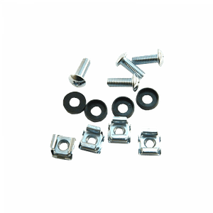 Kit 4 Tornillos/Pernos y Tuercas Enjauladas para Rack 10p 19p