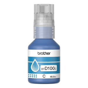 Botella de tinta original Brother BTD100C color cian – impresión nítida y duradera