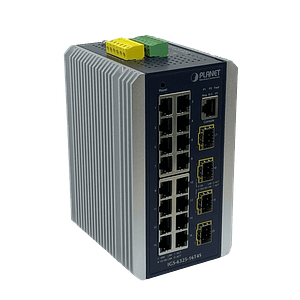 Switch PLANET 16-1000 4-SFP-2.5G Switch Indust Admin Riel-DIN 9-48VDC/24VAC