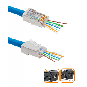 Conectores RJ45 XINTYLINK CAT6 STP FTP Bolsa 50 Orificios 1.1mm
