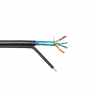 Caja Cable Exterior LINKMADE Cat5e F/UTP con Portante Negro 305mt Unifilar