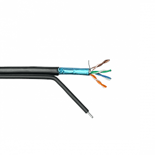 Caja Cable Exterior LINKMADE Cat5e F/UTP con Portante Negro 305mt Unifilar