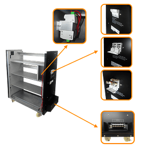Banco Vacío CITO EBMT-20K 48 Baterías 288VDC 2x24x12V/9Ah Torre con Ruedas sin Baterías