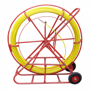 Laucha pasacables de Fibra de Vidrio/PE, 11mm, 300m, con Carrete y Ruedas