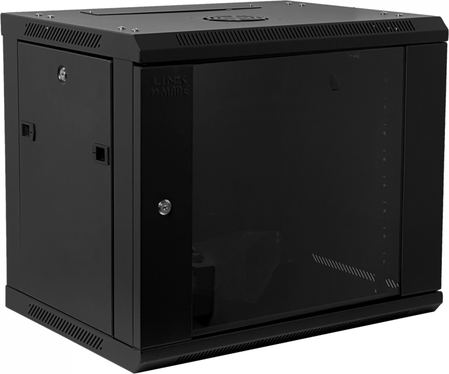 Rack  9U 45CM-Fondo Gabinete Rack Pared Muro Negro Linkmade 1
