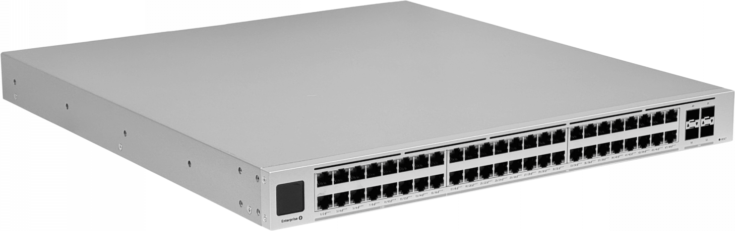 Switch Ubiquiti ECS 48 POE 48 Puertos PoE+++ con Uplink 25G Gestion L3 para Redes Empresariales 1