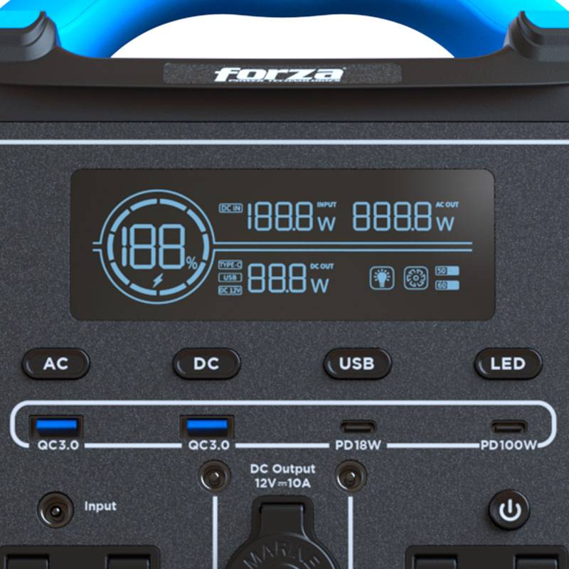 Generador eléctrico portátil Forza Titan FPP-T702-I, 700W, 220V, 551Wh, MPPT 11