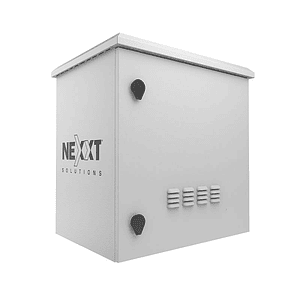 Gabinete exterior Nexxt NPC-O12U66P 12U 600x600mm para poste en acero SPCC gris claro