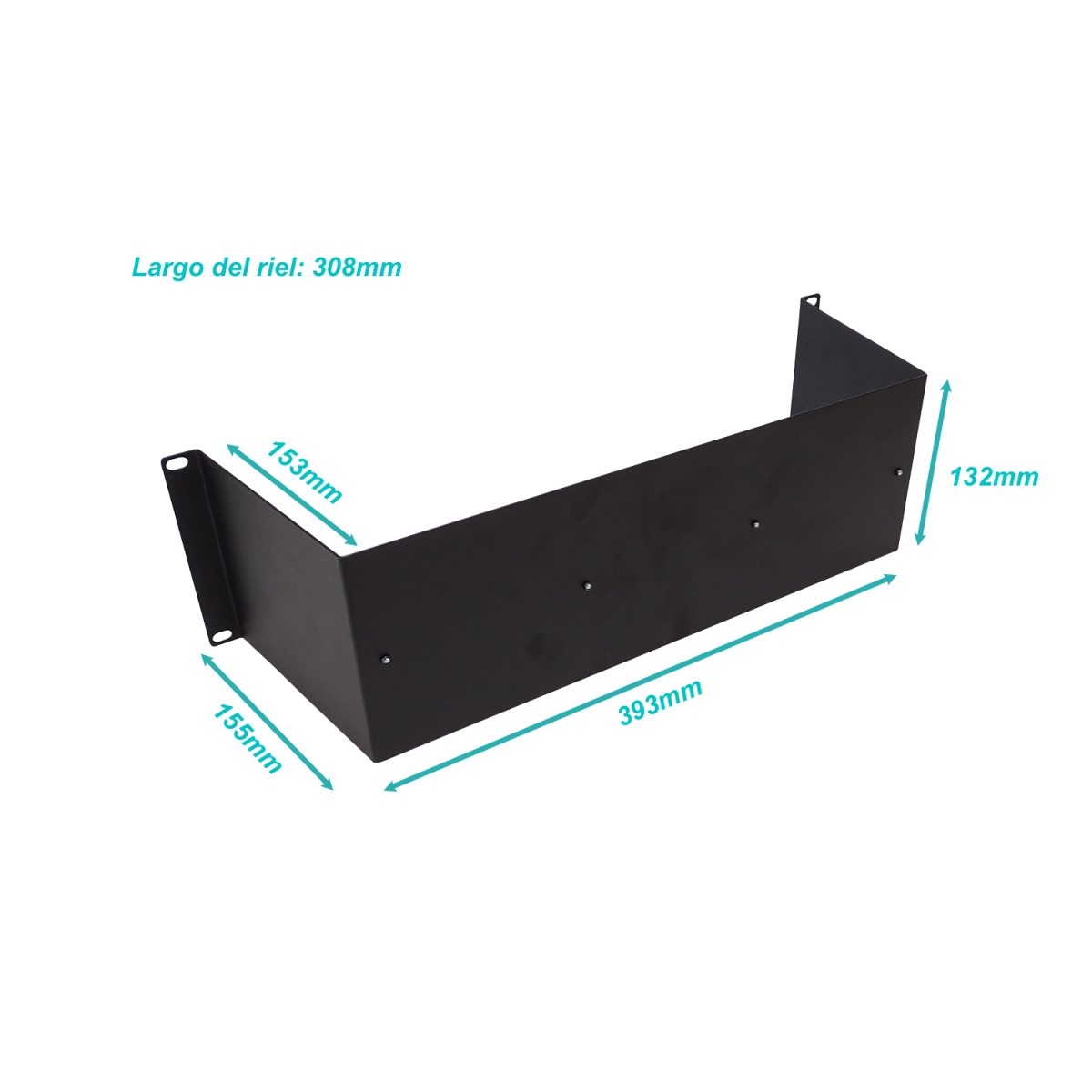 Soporte 3U-Rack c/Carril 30cm RielDIN 308mm p/Automatico Industriales 3