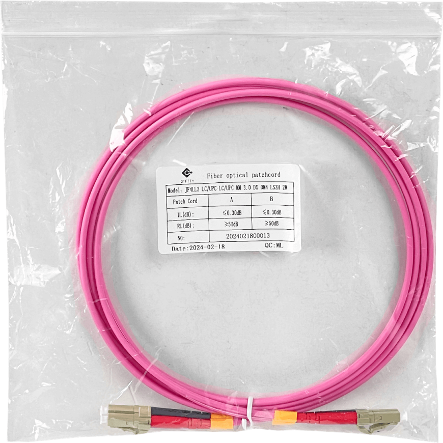 Jumper Fibra LSZH 2mt LC-LC OM4 MultiModo MM Duplex 50/125um 3mm 3