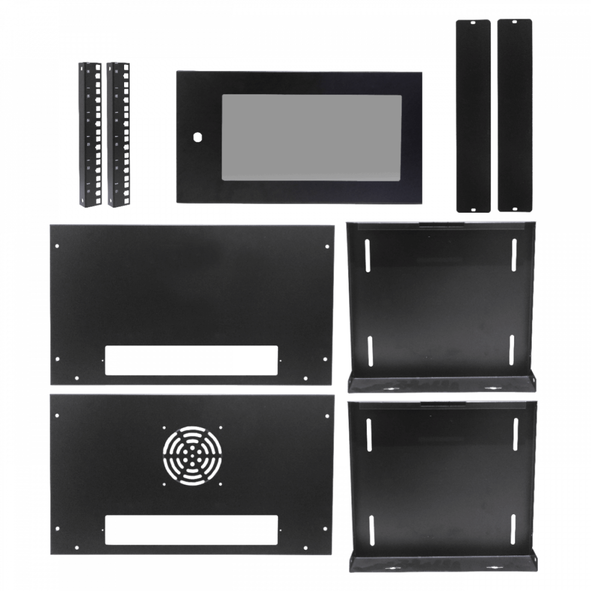 Rack 6U Desarmado 30cm-Fondo-Vacio Gabinete19P Pared inc2U 7