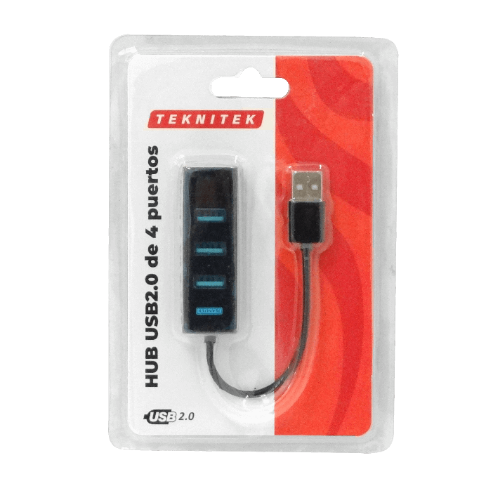 Adaptador USB HUB 4-USB-2.0 Cable-10cm 480mbps 3
