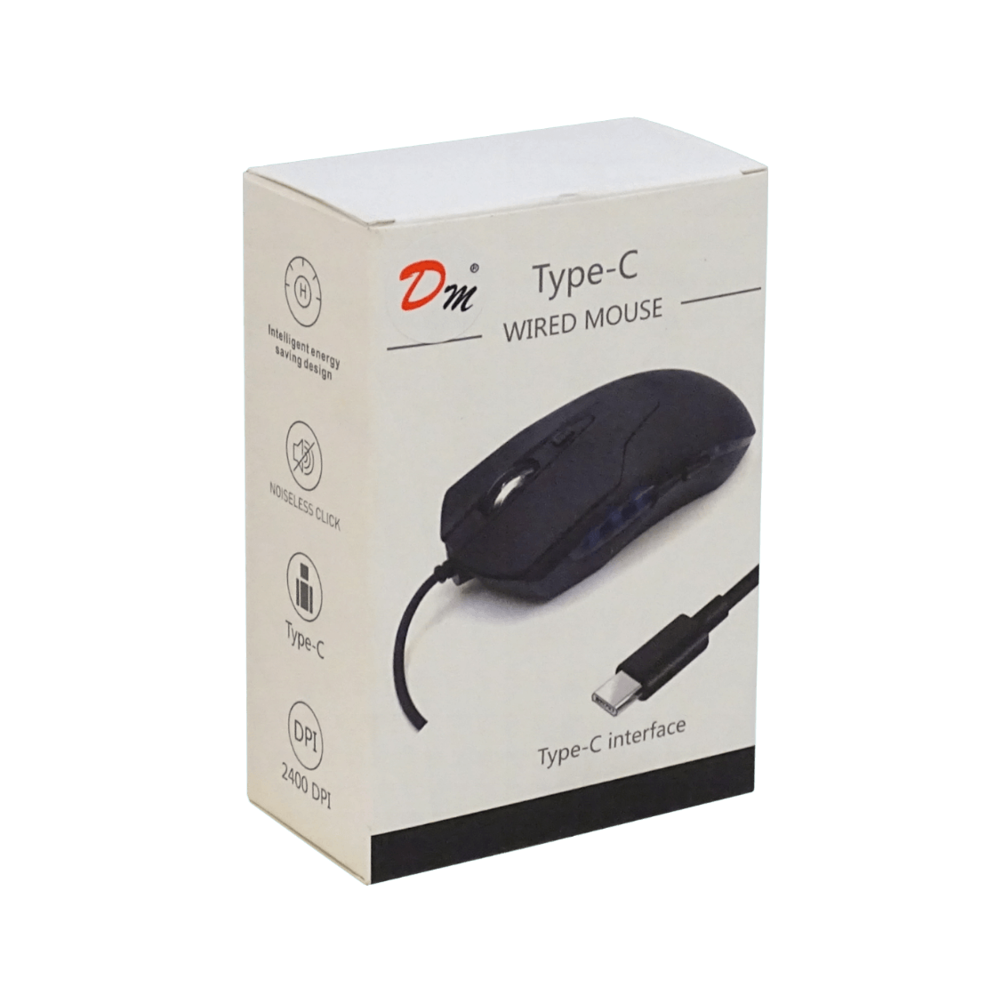 Mouse Type-C Cableado-135cm Negro Raton Clic-Silencioso 5