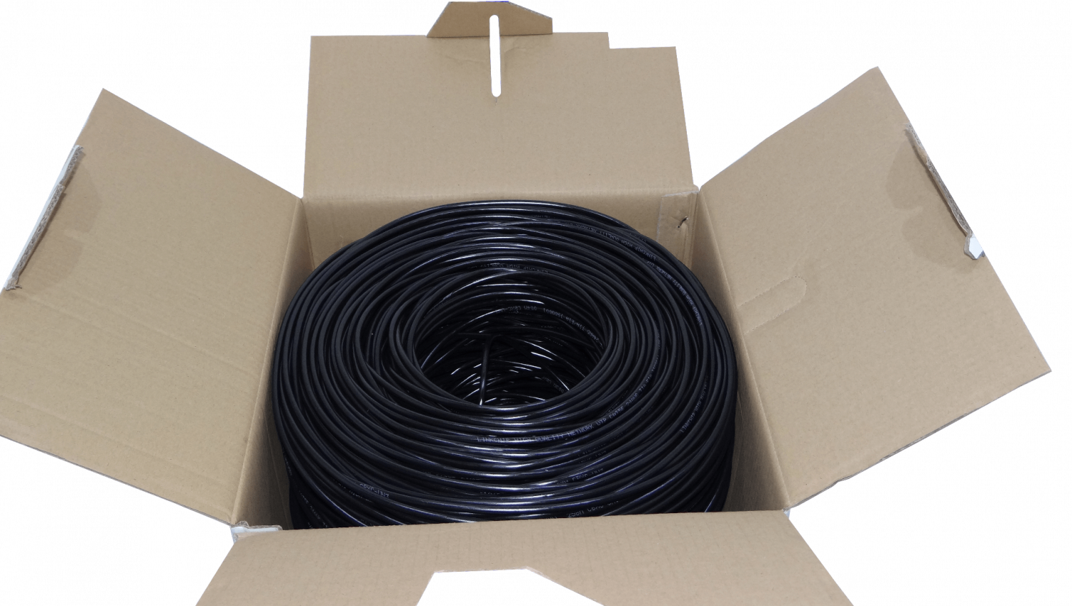 Caja Cable UTP  Cat5e Negro Exterior AWG25/0.45mm CCA 305mt Aleación  2