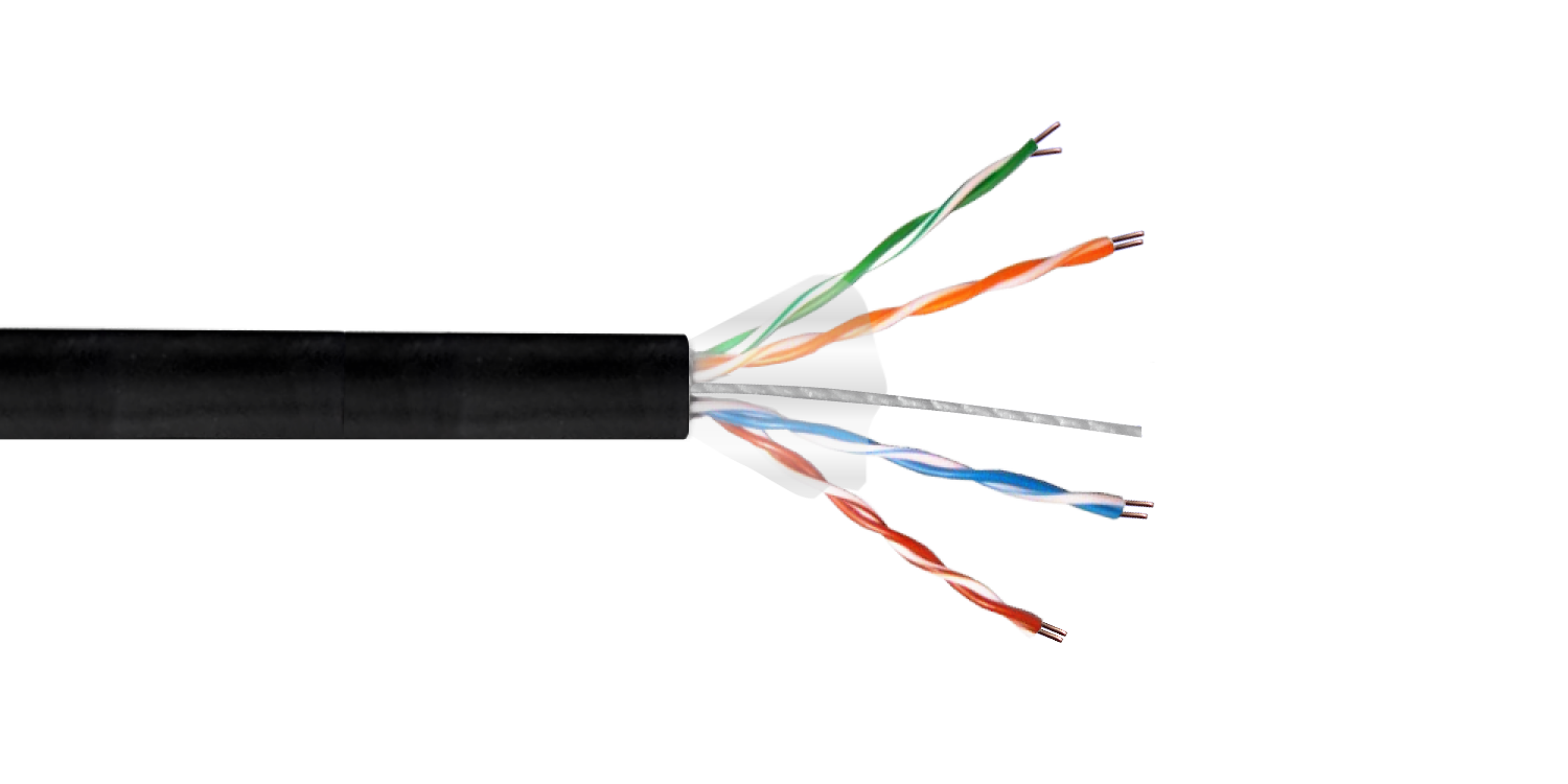Caja Cable UTP  Cat5e Negro Exterior AWG25/0.45mm CCA 305mt Aleación  1