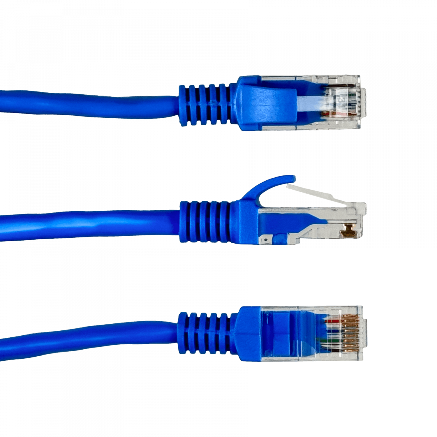 Cable Patch Cord Azul Multifilar CCA Aleacion Cat5e 2mt RJ45 inyectado 4