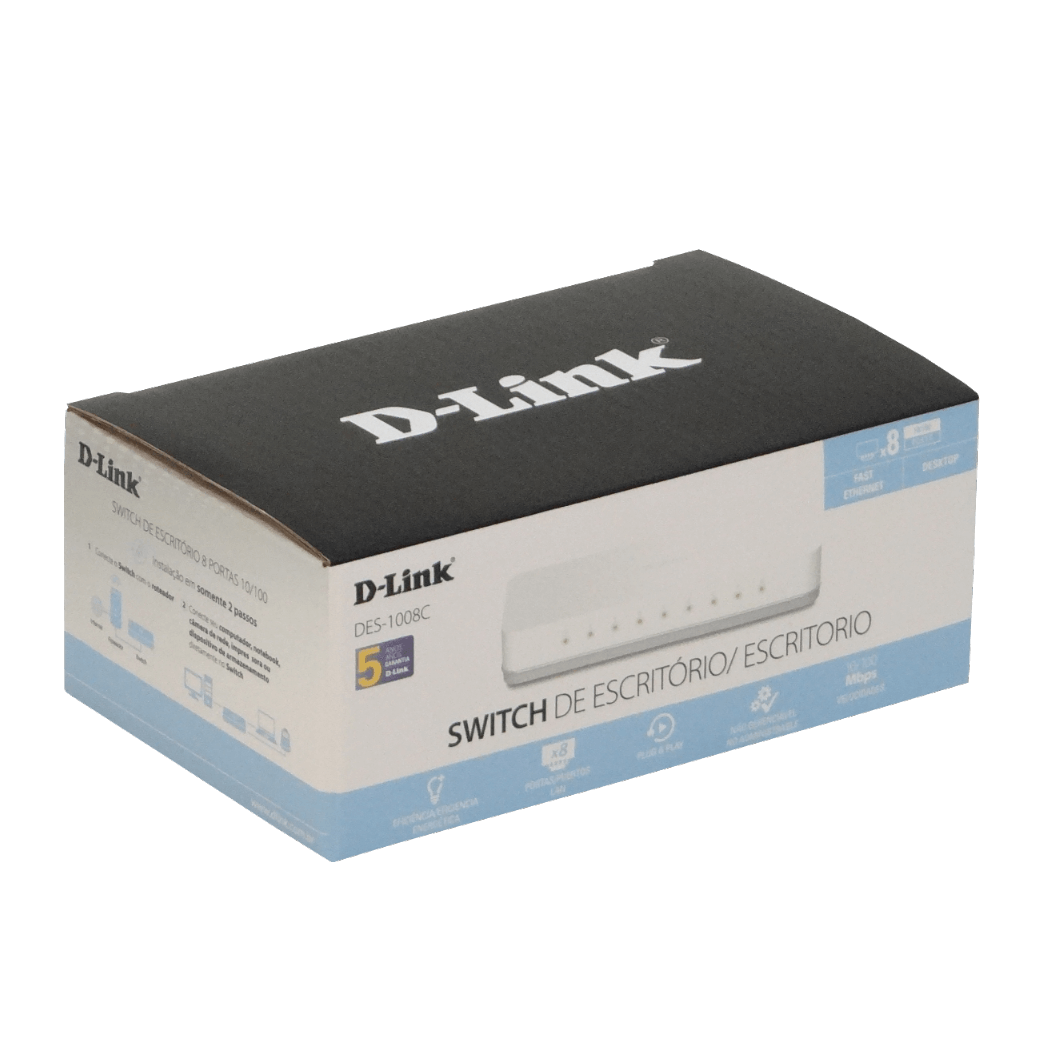 Switch D-LINK Fast Ethernet DES-1008C, 8 Puertos 10/100Mbps, 2000 Entradas - No Administrable 5