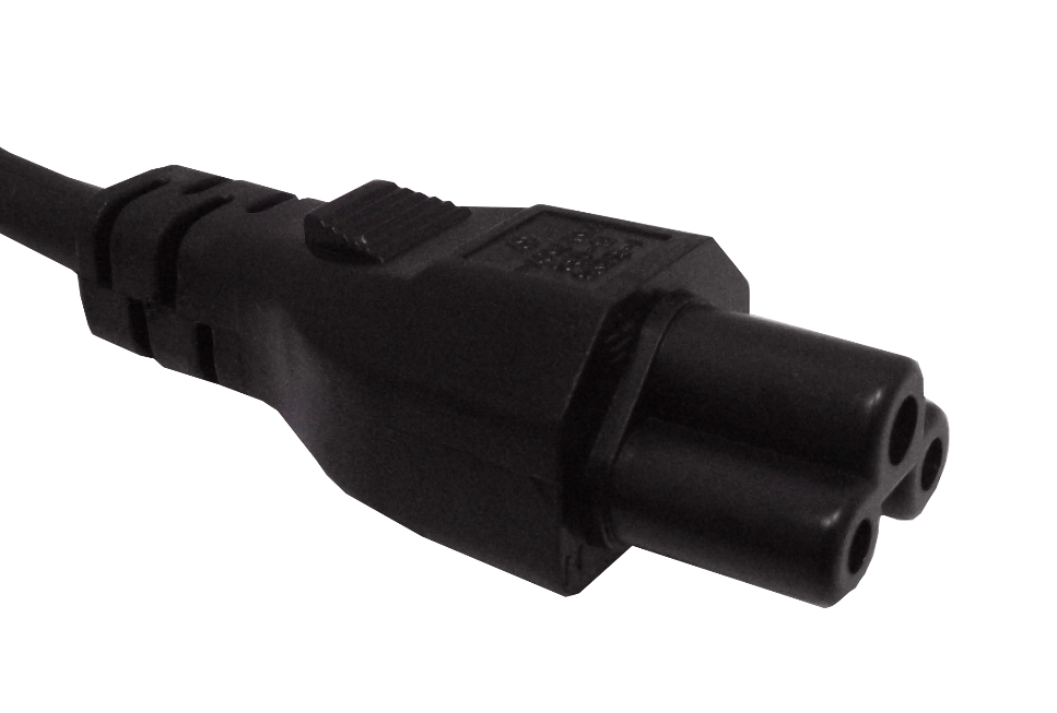 Cable 0,6mt Negro Trebol-C5-Hembra Chile-Macho Cable Poder 6A 3x0,75mm2 60cm 2