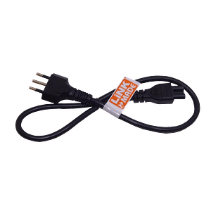 Cable 0,6mt Negro Trebol-C5-Hembra Chile-Macho Cable Poder 6A 3x0,75mm2 60cm