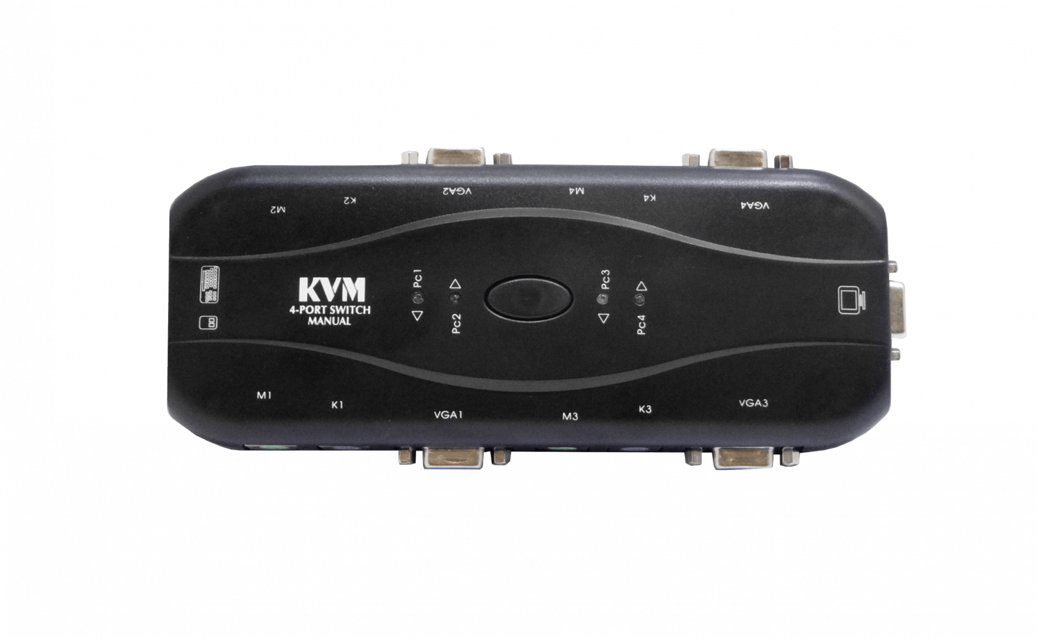 KVM 4-PS2-VGA requiere Cables no incluye Fuente de Poder 5-9VDC 100mA 3