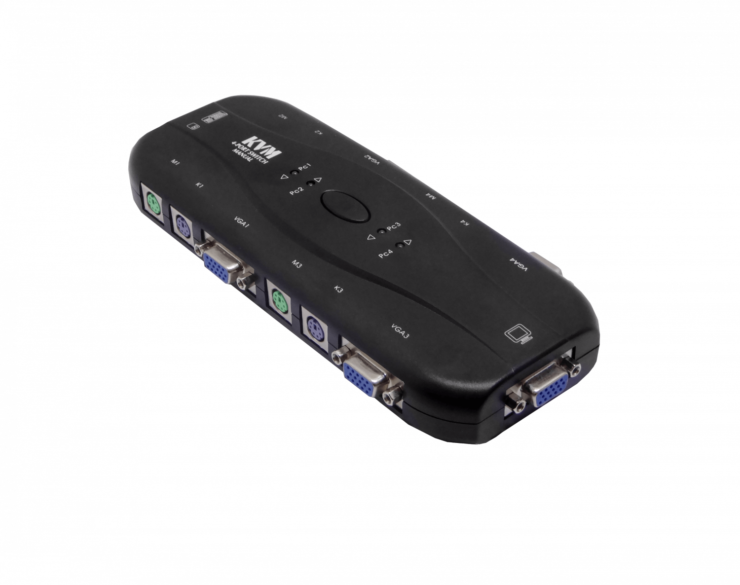 KVM 4-PS2-VGA requiere Cables no incluye Fuente de Poder 5-9VDC 100mA 5