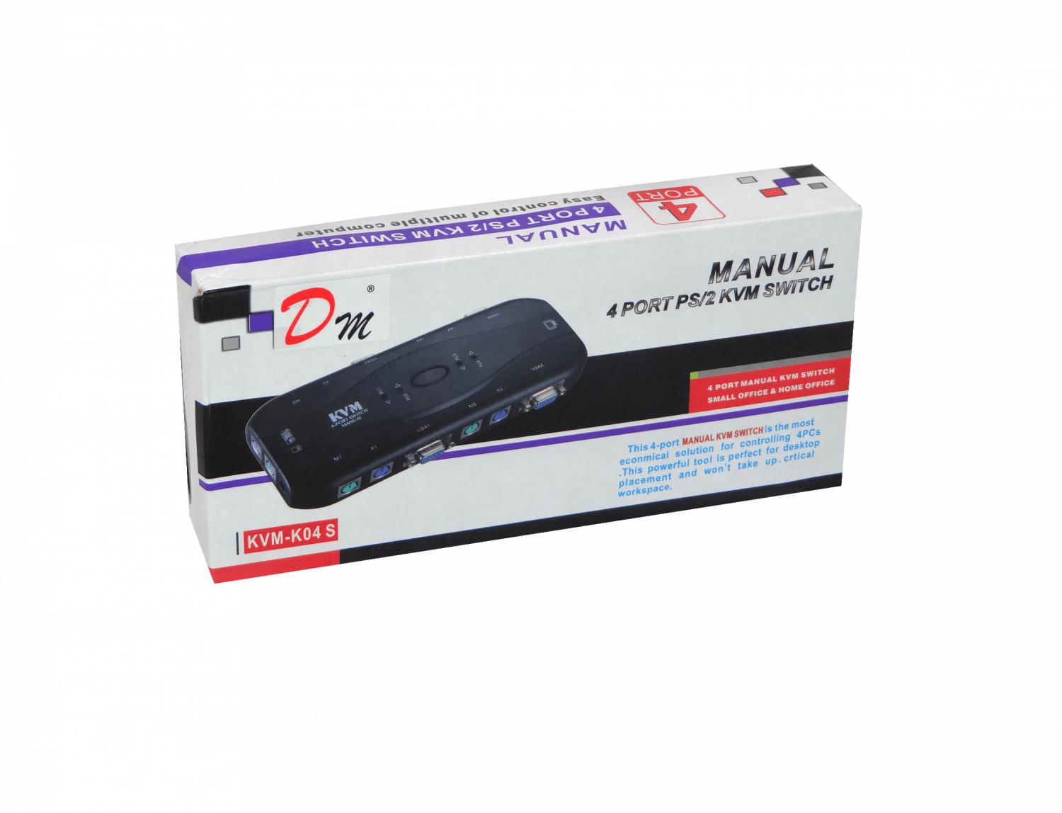 KVM 4-PS2-VGA requiere Cables no incluye Fuente de Poder 5-9VDC 100mA 6