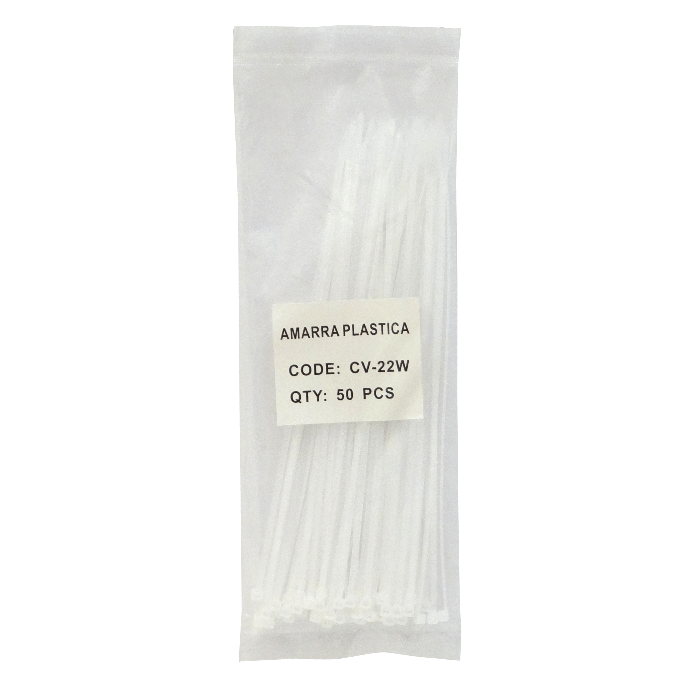 Amarra plastica blanca 50-un 200x2,5mm Nylon 2.5x200mm 3