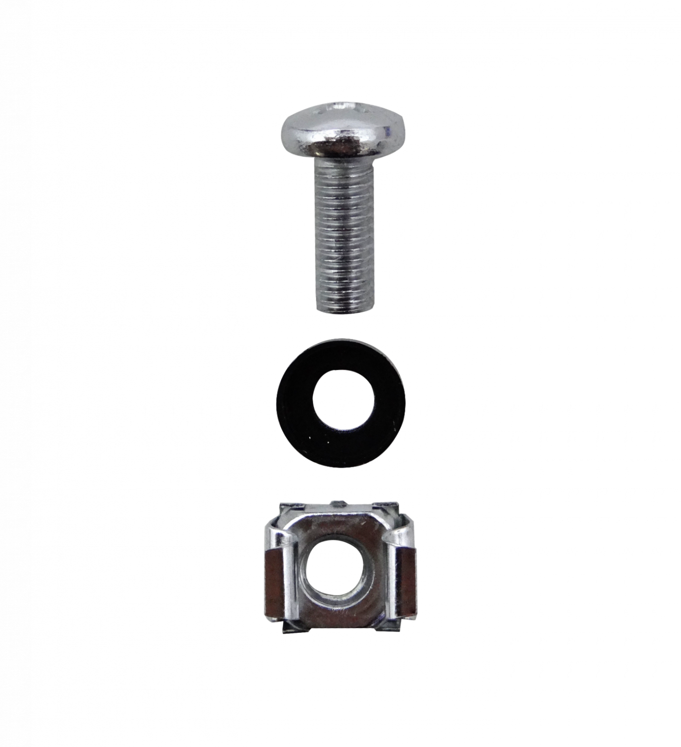 Kit 100 Tornillos y Tuercas Enjauladas para Rack 10P 19P 1