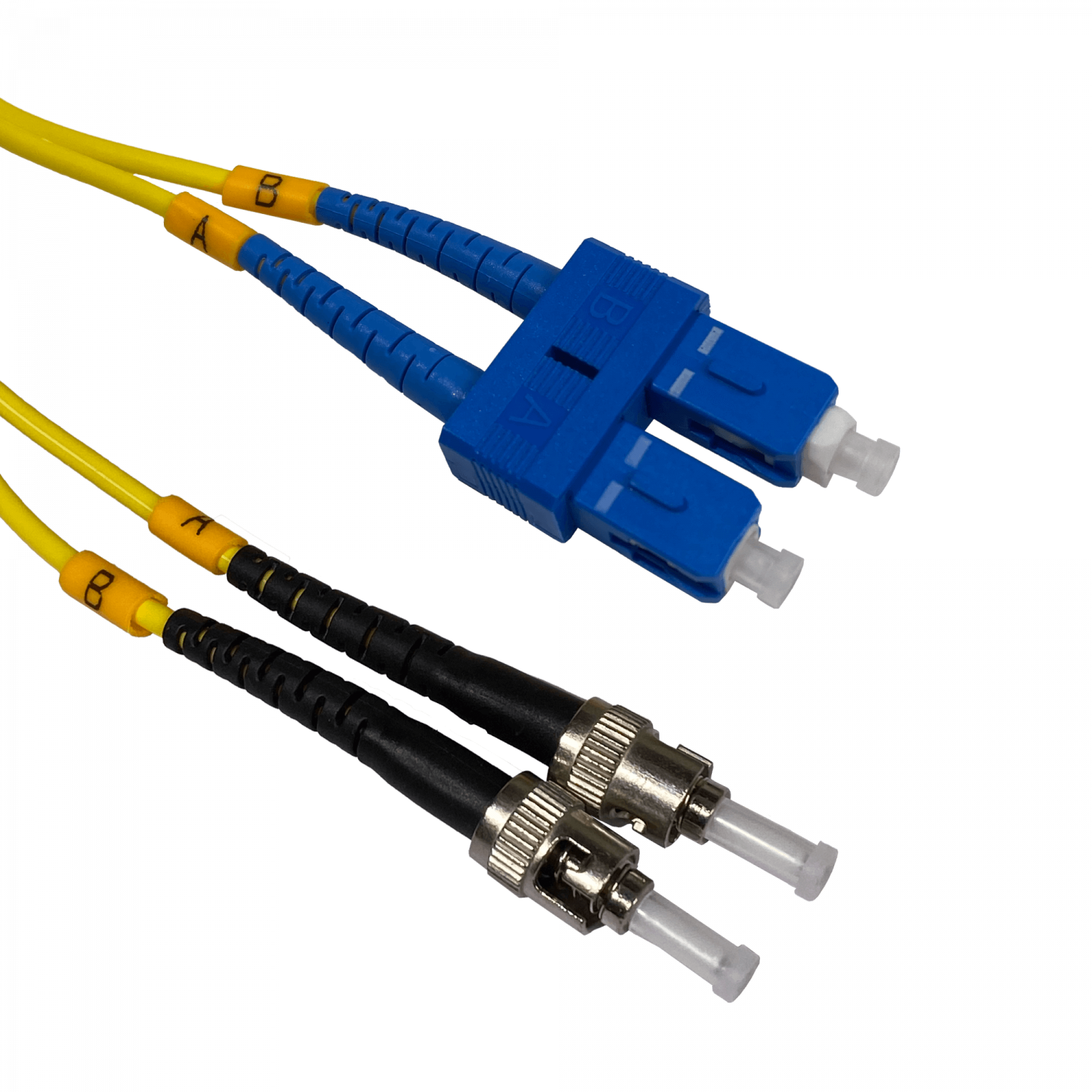 Jumper Cable Fibra 5mt ST/UPC-SC/UPC MonoModo SM Duplex  9/125um 3mm 2