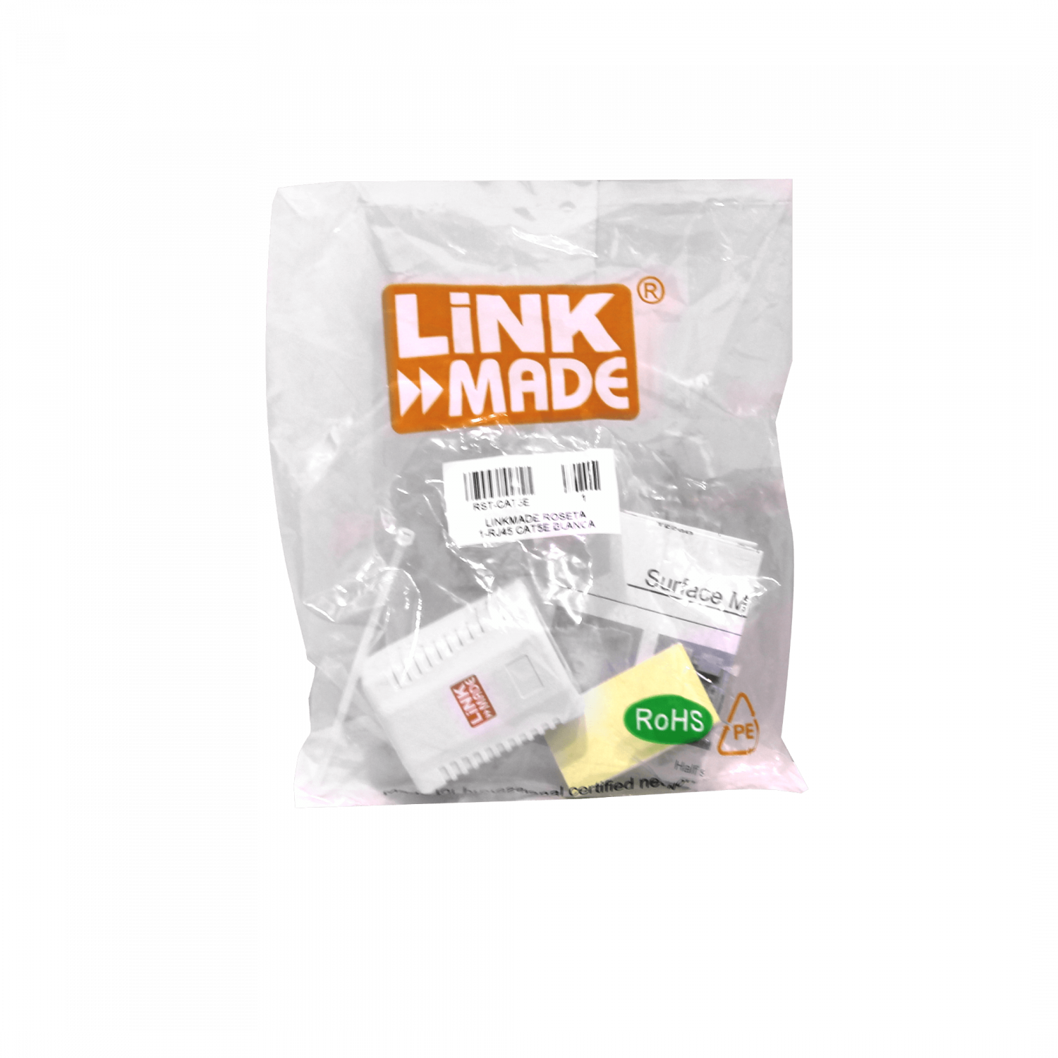 Roseta 1-RJ45 Cat5e UTP 66x49x25mm 6