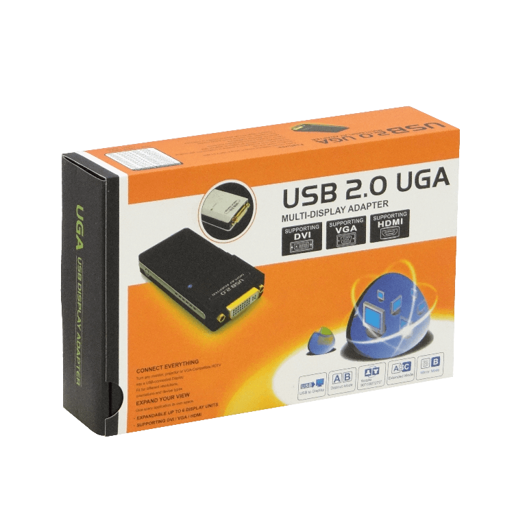 Adaptador USB 2.0 a DVI, Resolución 2048x1152 32bit, Incluye DVI a HDMI y DVI a VGA 4
