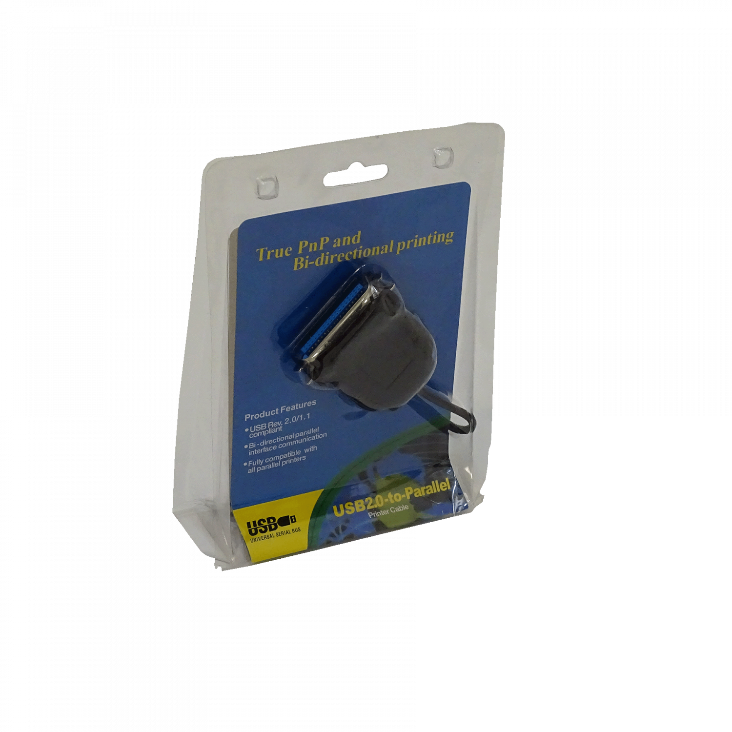 Adaptador USB a Paralelo CEN36M Y-120, 140cm, Chipset Prolific 3