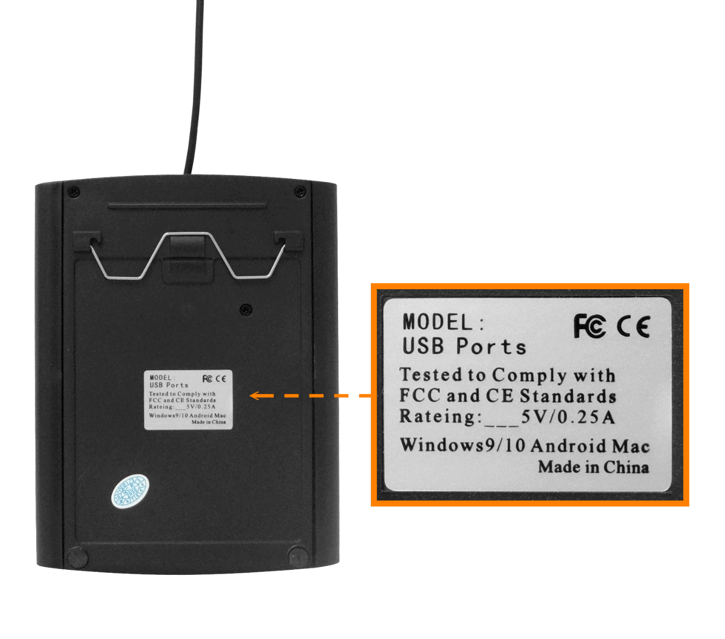 Teclado Numérico USB con 19 Teclas, Dimensiones 140x100x15mm, Cable 120cm 3