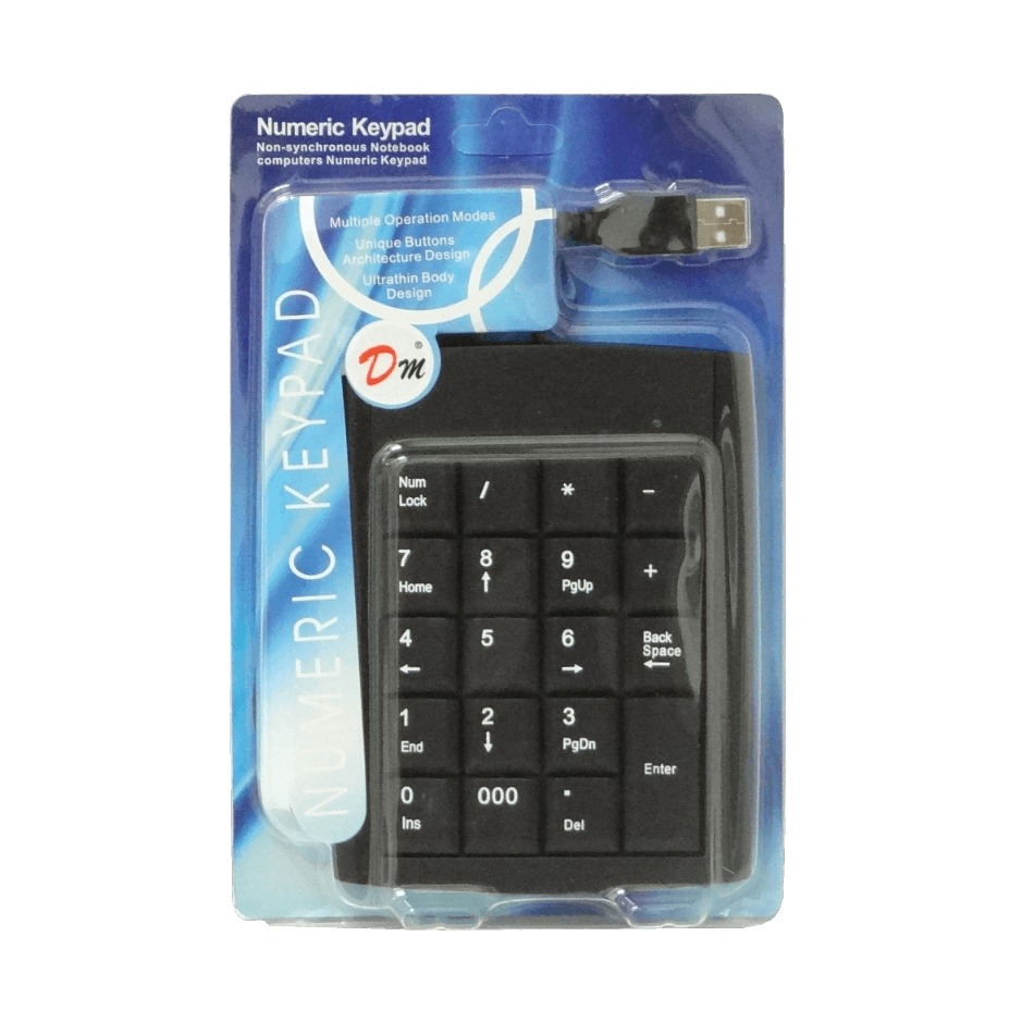 Teclado Numérico USB con 19 Teclas, Dimensiones 140x100x15mm, Cable 120cm 4