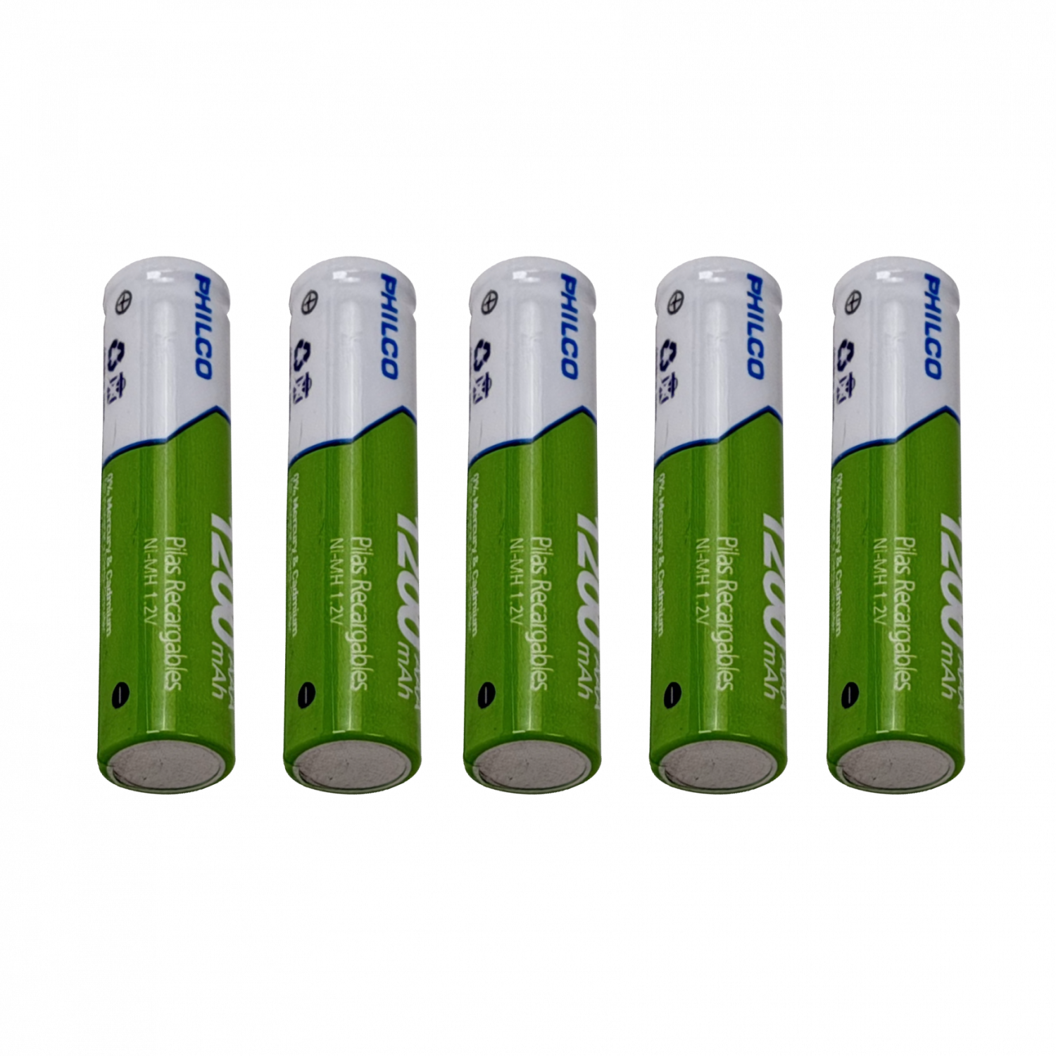 5 Pila Recargable PHILCO AAA  1200mAh 1,2V Ni-MH Precargada 42ULX-123A5 1