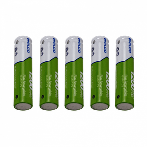 5 Pila Recargable PHILCO AAA  1200mAh 1,2V Ni-MH Precargada 42ULX-123A5