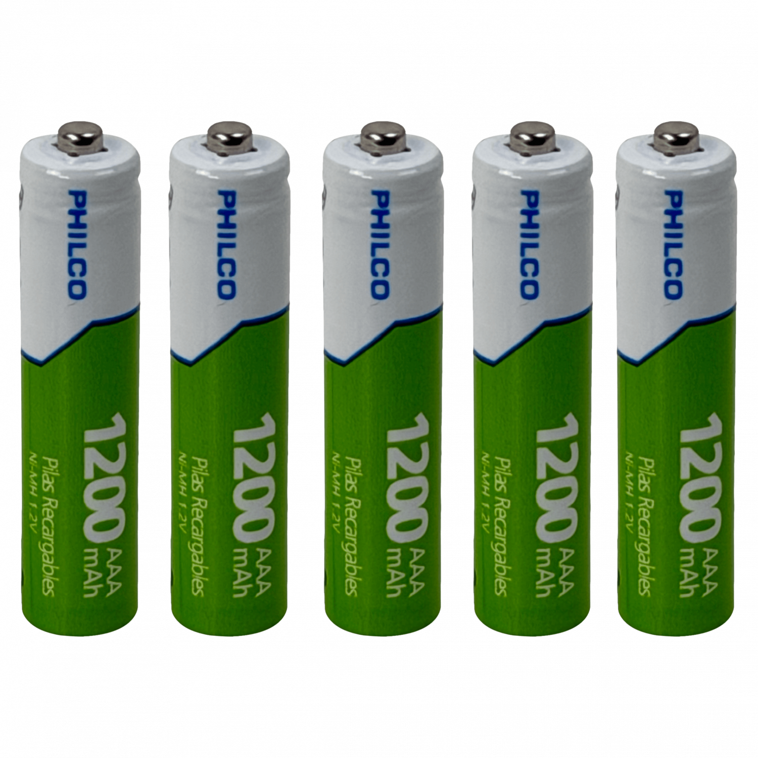 5 Pila Recargable PHILCO AAA  1200mAh 1,2V Ni-MH Precargada 42ULX-123A5 2