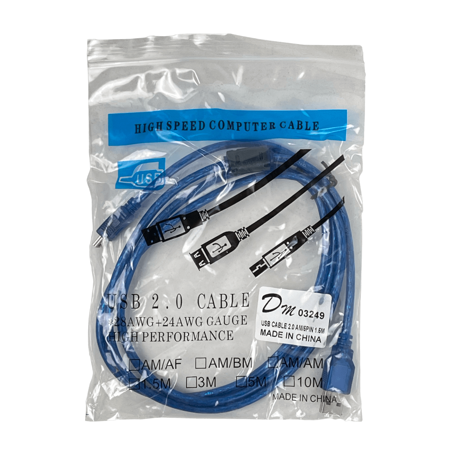 Cable USB2.0 A-M 5pin/mini/B-M 1,5mt 150cm 3